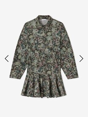 Ganni Tapestry Floral Shirt Dress